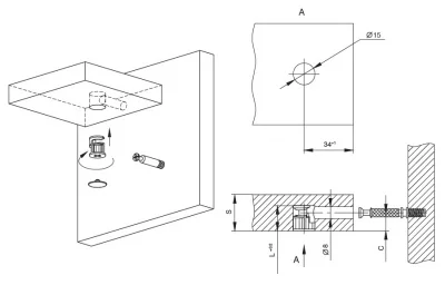 Шток-евровинт для стяжки эксцентриковой, отделка цинк (за 100 штук)