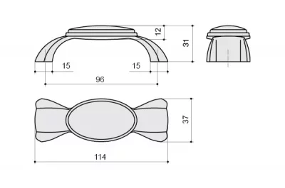 Ручка-скоба 96мм, отделка бронза + керамика