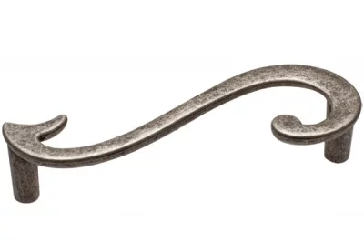 Ручка-скоба 96мм (левая), отделка серебро старое