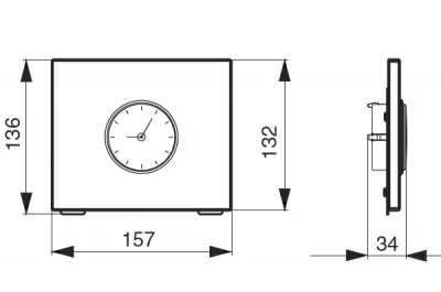 Подставка с часами, 160х132мм, отделка дуб/белый бархат (матовый)