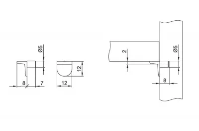 Полкодержатель Г-образный малый, отделка бронза (за 100 штук)
