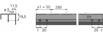 Hettich: 9184615: Направляющий профиль STB 11, L3000мм, алюминий, перф.