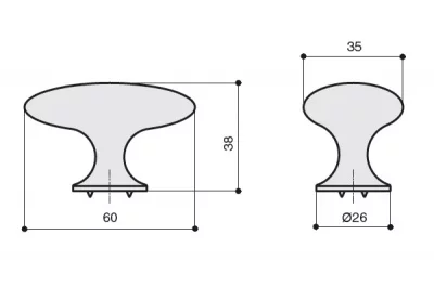 Ручка-кнопка, отделка железо античное