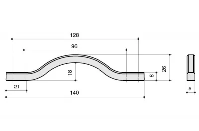Ручка-скоба 128-096мм, отделка никель глянец воронёный