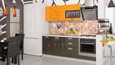 Кухонный гарнитур длиной - 210 см (со шкафом НБ)