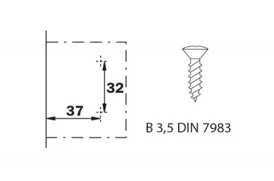 Ответная планка Н4 под шуруп, Clip-on, отделка никель