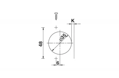 Петля 165 полунакладная с доводчиком, 48мм, Clip-on (cam), отделка никель