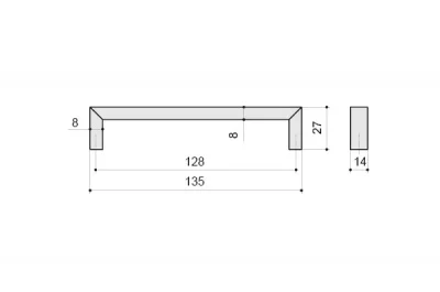 Ручка-скоба 128мм, отделка хром матовый