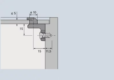 Hettich: 1006505: Соединитель задней стенки RV 3, пластик, белый