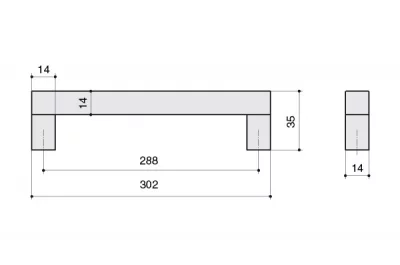 Ручка-скоба 288мм, отделка алюминий анодированный