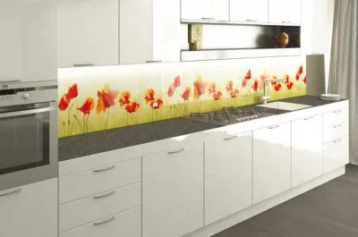 Стеновая панель Маки, 900х540х6мм, стекло