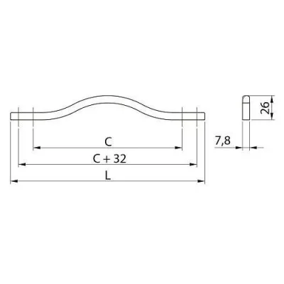 GTV: Ручка VITO 288 мм, хром: UZ-VITO-288-01