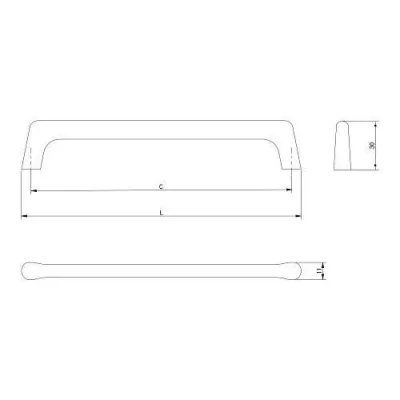 GTV: Ручка OCTAVIO L-160, инокс: UZ-OCTAVIO-160-06