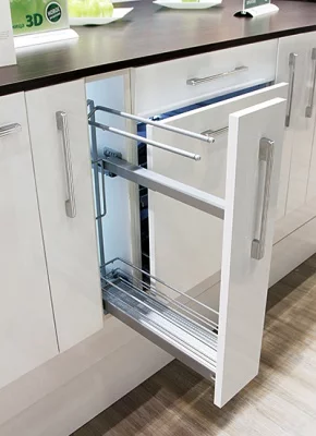 Kessebohmer: Бутылочница с полотенцедержателем отделка «ТИТАН» для фасада шириной 150 мм