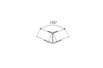 Угол 135" H.100 для цоколя алюминиевого, сталь нержавеющая полированная