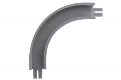Направляющая угловая врезная 90 гр. (R=35мм), пластик серый