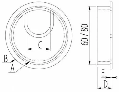 GTV: Заглушка офисная FI-80 алюминий PM-LBFI80-05