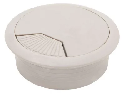 Заглушка кабель-канала, пластиковая, круглая, d=60 мм, серая RTK008-G