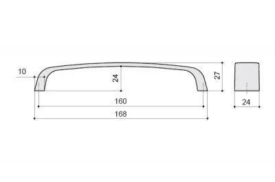 Ручка-скоба 160мм, отделка никель матовый