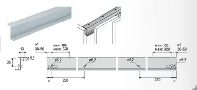 Hettich: 9128243 - Ходовой профиль TopLine L, перед верхней панелью, длина 3000 мм