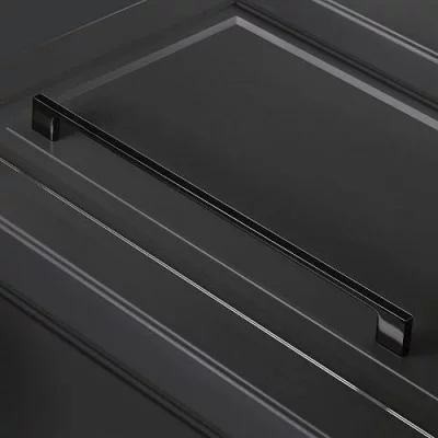 Ручка мебельная UZ 819 C=256, хром черный GTV UZ-819256-12