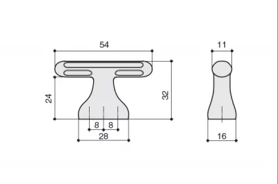 Ручка-кнопка 16мм, отделка железо античное