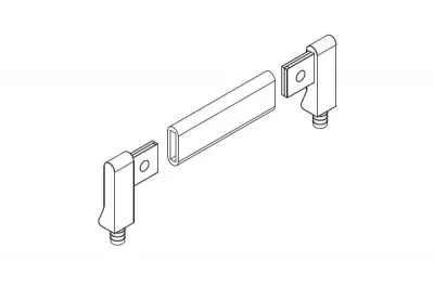 Держатель торцевой левый, отделка хром глянец