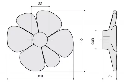 Ручка-кнопка 32 мм, отделка синяя