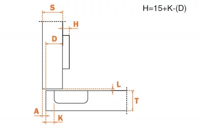 Петля 110" накладная с доводчиком, отделка титаниум