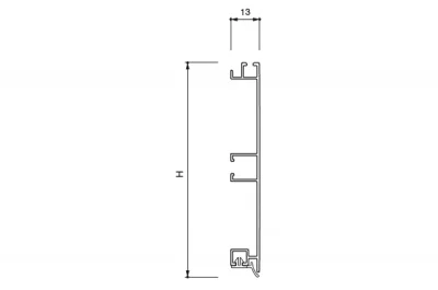 Цоколь алюминиевый H.150, L=4000, сталь нержавеющая полированная