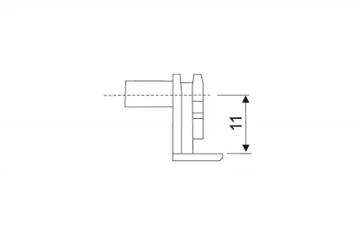 Упор с фиксирующей бобышкой для полкодержателя врезного d.17мм, никель
