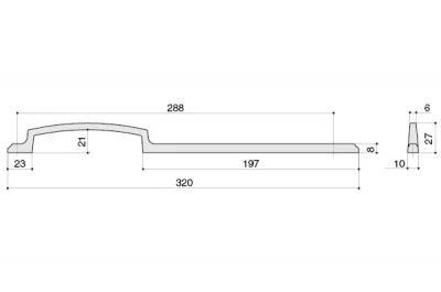 Ручка-скоба 288мм, отделка хром глянец