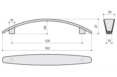 Ручка-скоба 128мм, отделка никель матовый