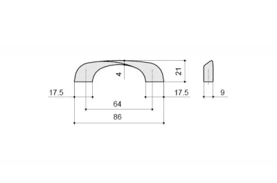 Ручка-скоба 64мм, отделка хром глянец