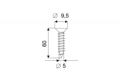 Шуруп 5x60 к торцевым профилям Н30/40/60, никель