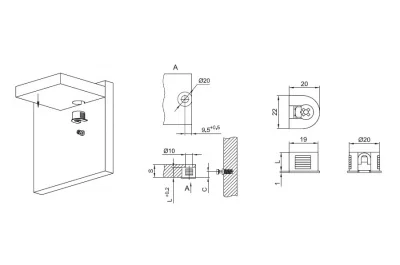 Стяжка эксцентриковая V20.M для 18 мм ДСП, отделка никель