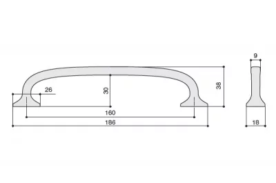 Ручка-скоба 160мм, отделка сталь шлифованная