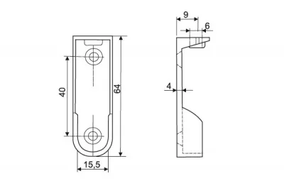 Держатель штанги 15х30, отделка никель