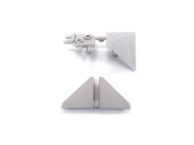 Комплект соединителей треугольного пристеночного бортика под вставку,(3ч.:2 загл., 90гр.внут) пластик, серый