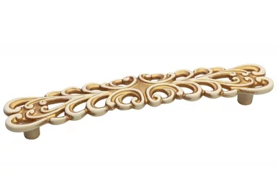 Ручка-скоба 128мм, отделка золото винтаж