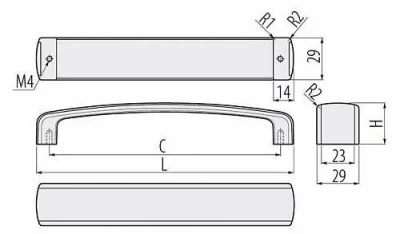 Ручка мебельная MONZA C=256 мм, хром/инокс GTV UZ-MONZA256-06