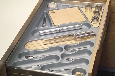 Ёмкость в базу 900 для столовых приборов, цвет серый металлик