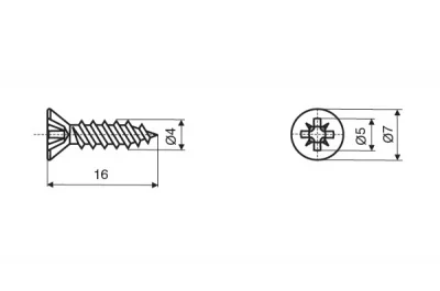Шуруп 4х16мм, отделка никель (упаковка 8 шт.)