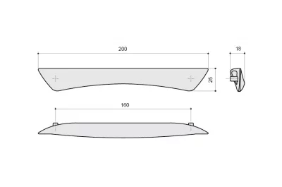 Ручка-скоба 160мм, отделка хром матовый (с винтами M4x12)