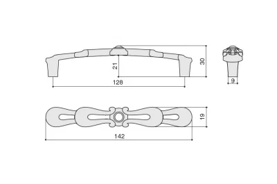 Ручка-скоба 128мм, отделка золото розовое матовое Ручка-скоба 128мм, отделка золото розовое матовое