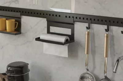 Держатель для бумажных полотенец, 256х150х197мм, отделка черный бархат (матовый)