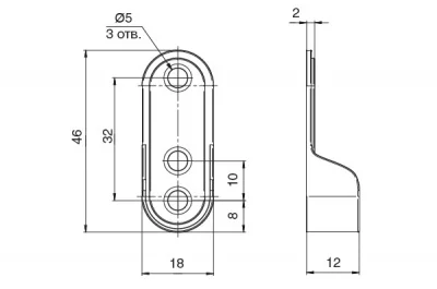 Держатель для штанги 15х30, бронза