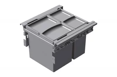 Система хранения выкатная, в базу 450/16, H298 (2 ведра), отделка пластик серый