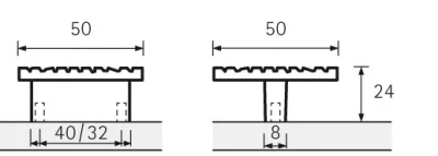 Hettich: 9113400: Prodecor, ручка Matera, межосевое расстояние 32 мм, под хром глянцевый