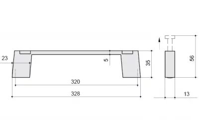 Ручка-скоба 320мм с крючками, отделка хром глянец